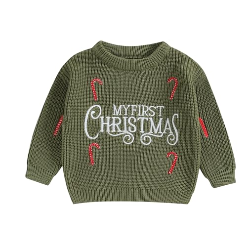 Pull nouveau-né My First Christmas en tricot manches longues