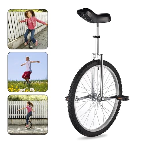 Image of AW 16 /18 /20 /24 Inch Wheel Outdoor Unicycle Adjustable Seat Exercise Bicycle | Fit Adults Kids Outdoor Sports Fitness Exercise, Various colors For Choice