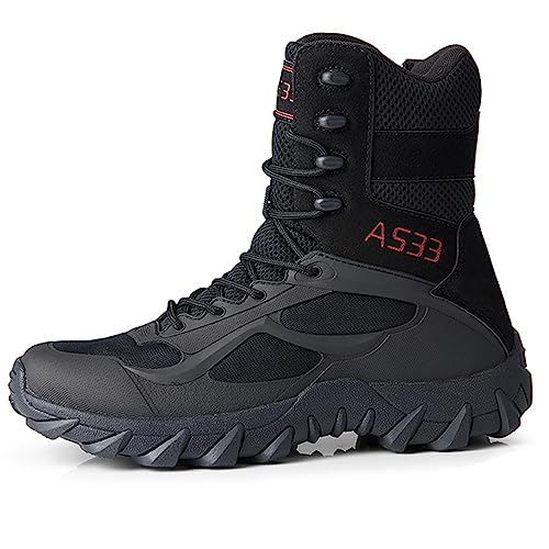 Men's Tactical Boots 8 Inches Lightweight Work Military Boots Side Zipper Jungle Combat Boot size11