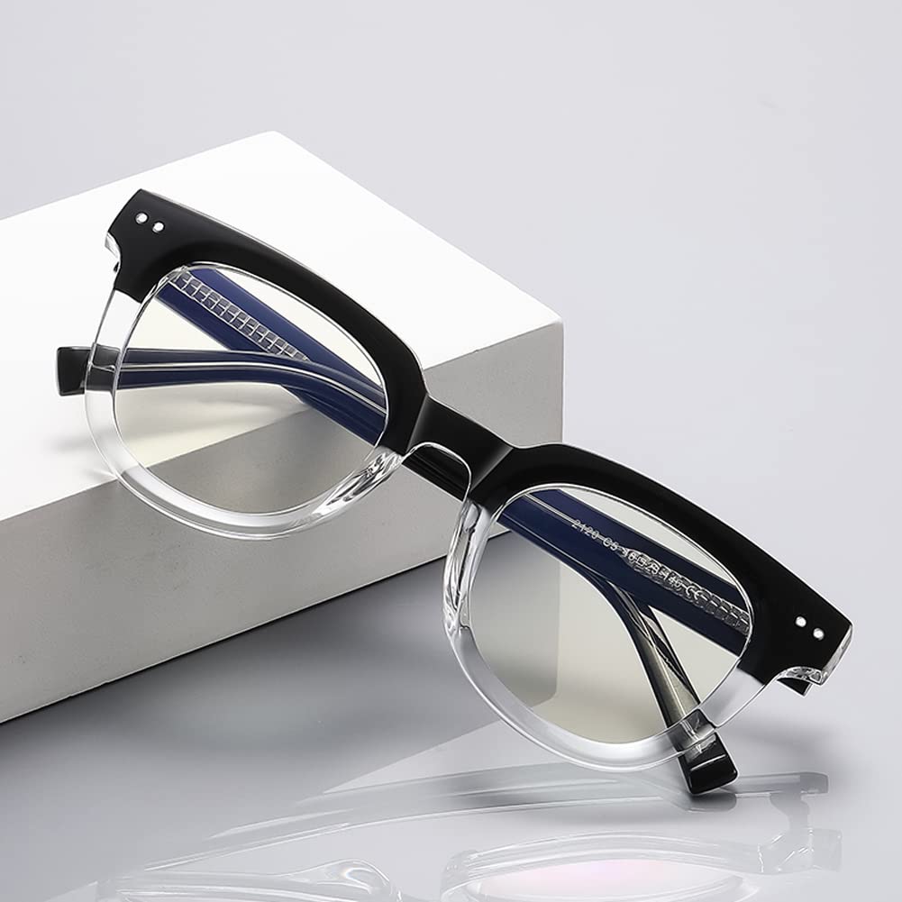 Acetat-Anti-Blaulicht-Brillengestell TR90-Brille im Retro-Korean-Stil für OL Blue-ray Blocking Leopard Black Clear Eyewears