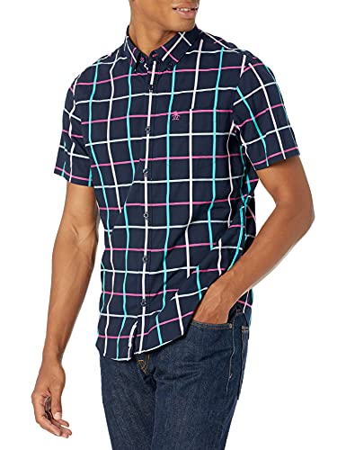 Original Penguin Men's Short Sleeve Plaid Button Down Shirt
