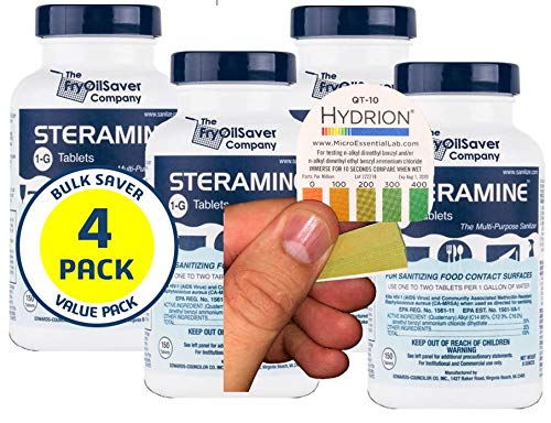 THE FRYOILSAVER COMPANY Steramine Sanitizing Tablets 600 Tab with QT-10 Test Strips