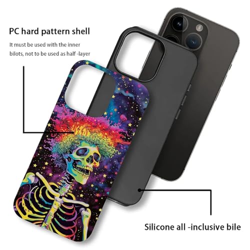 Coque iPhone 13 Pro crâne arc-en-ciel en silicone antichoc - 4
