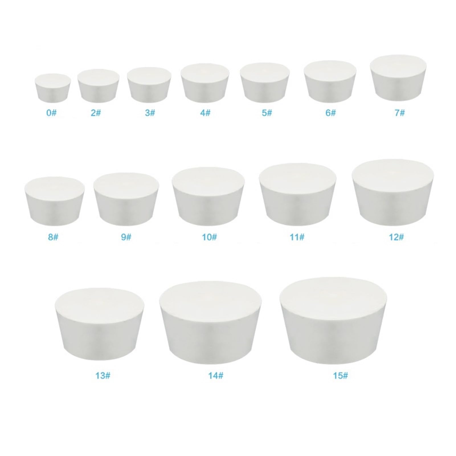 000#-10# Tapón de Goma con Sello de matraz for tuberías de Agua, tapón de Tubo de ensayo, tapón de Drenaje, Suministros de Laboratorio(24mmx17mmx13mm100pcs) | 24mmx17mmx13mm100pcs