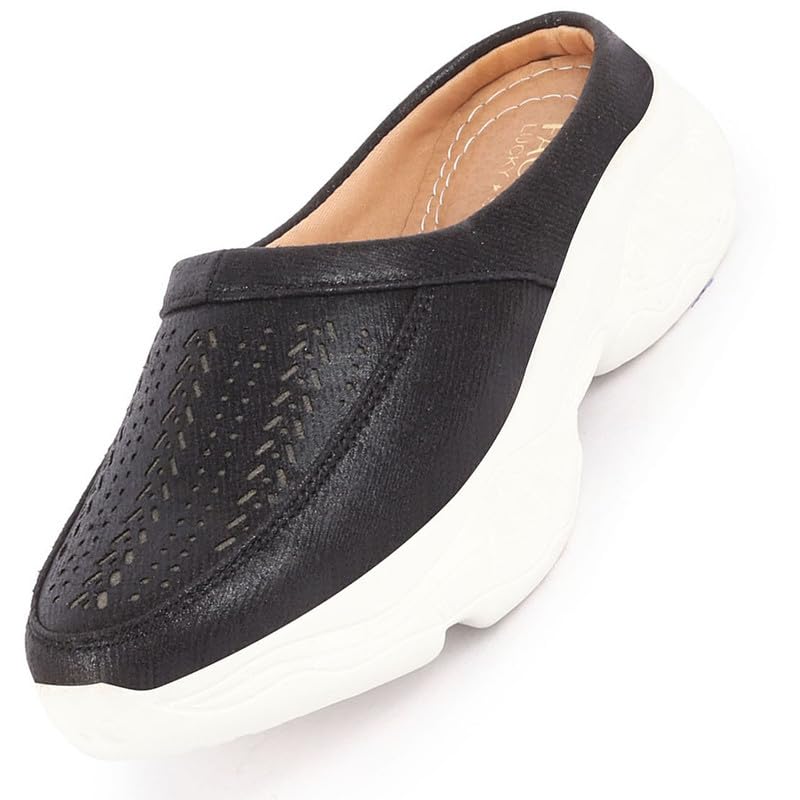 FAUSTO FST 1334 BLACK-38 Womens Black Laser Cut Design Stitched Back Open Slip On Mules Shoes (5 UK) (B0CN3FWBDN) Amazon Price History, Amazon Price Tracker