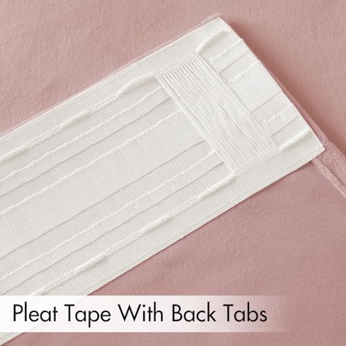 Image of MIULEE Light Pink Velvet Pinch Pleat Blackout Curtains W52 X L84 Inches | 2 Panels,Luxury,Thermal Insulated,Super Soft,Back Tab & Rod Pocket,for Bedroom Living Room