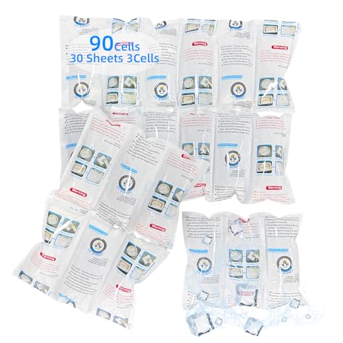 Ice Pack Bulk Reusable Ice Packs for Shipping, Dry Ice Packs for Cooler, Long Lasting Lunch Box Ice Packs Freezer Pack, Slim Cold Ice Pack Sheets for Cooler, XL-4.7x6.6 Inch, 30 Sheets 3Cell - 90Cell