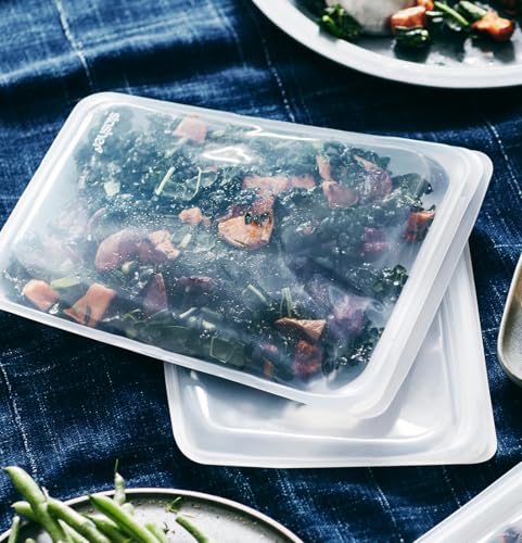Stasher Premium Silicone Reusable Food Storage Bags, 4-Pack, Clear, Multi-Use Food Storage Bags, Lunch Bag, Travel Containers, BPA Free, Leak-free, Dishwasher-Safe, Eco-friendly by Stasher - Image 2