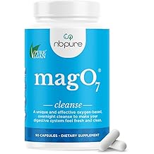 nbpure MagO7 - Natural Colon Cleanse &amp; Detox | Occasional Constipation Relief, Stool Softening, &amp; Bloating Support for Men &amp; Women | Ozonated Magnesium Oxide, 90 Capsules