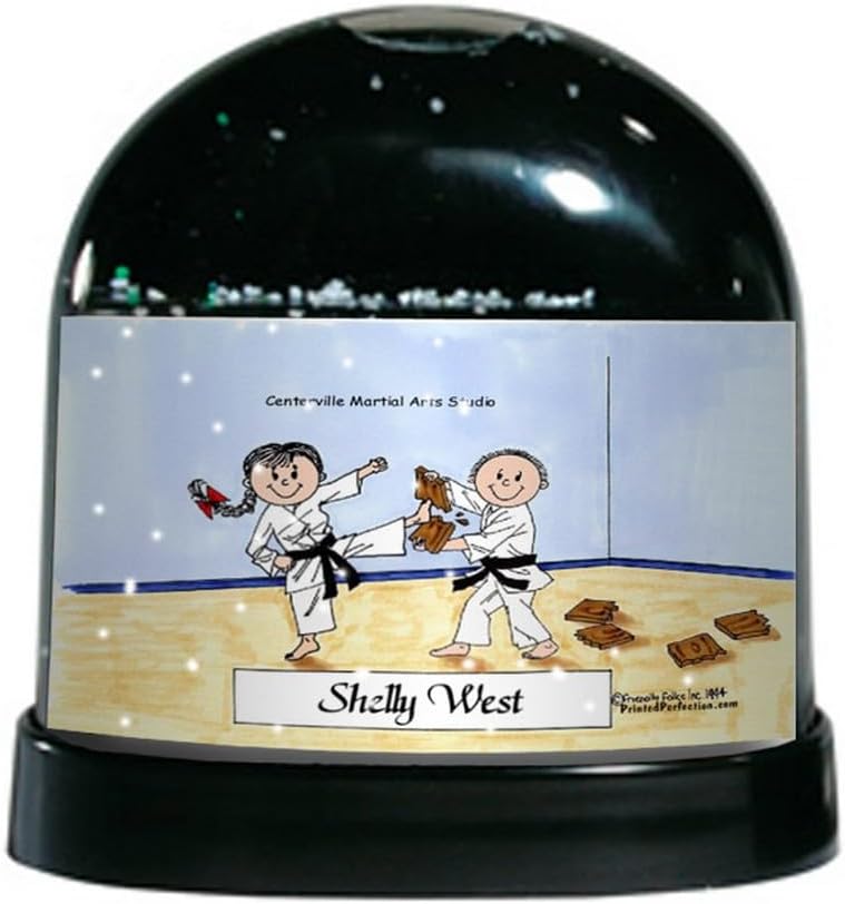 PrintedPerfection.com Personalized Karate - Male & Female Snow Globe Gift