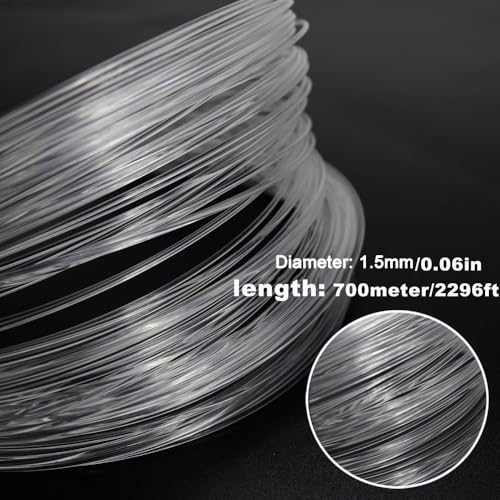 Image of AZIMOM PMMA 0.06in(1.5mm) 2296ft(700Meter) Plastic End Glow Fiber Optic Roll Cable for Fiber Optic Starlight Kits Project Twinkle Star Sky Ceiling Headliner Decor