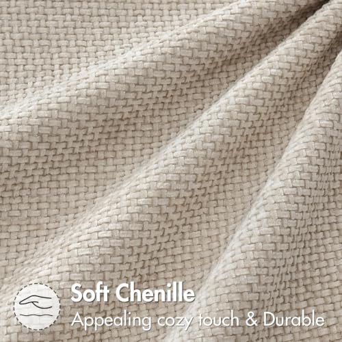 Image of MIULEE Decorative Neutral Beige Euro Sham Pillow Covers 26x26 Inch 2 Pack