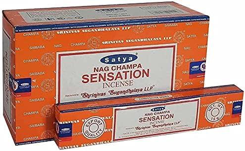 Nag Champa Sensation Incense Sticks Meditation and Enlightenment-Worship Temple 12 Packs x 15 grm (180 grm)