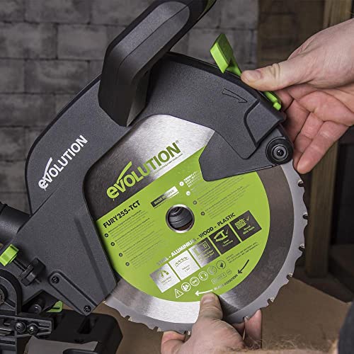 Evolution Power Tools - F255SMS Mehrzweck-Gleit-Gehrungssäge, 255 mm, 1600 W, 230 V