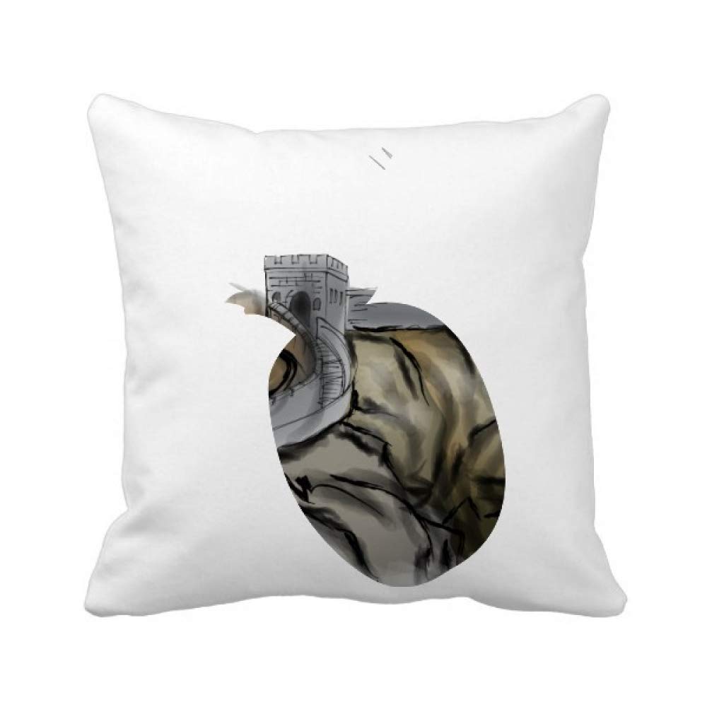 Coussin Grande Muraille de Chine Motif Ananas - Housse Carrée DIY Déco