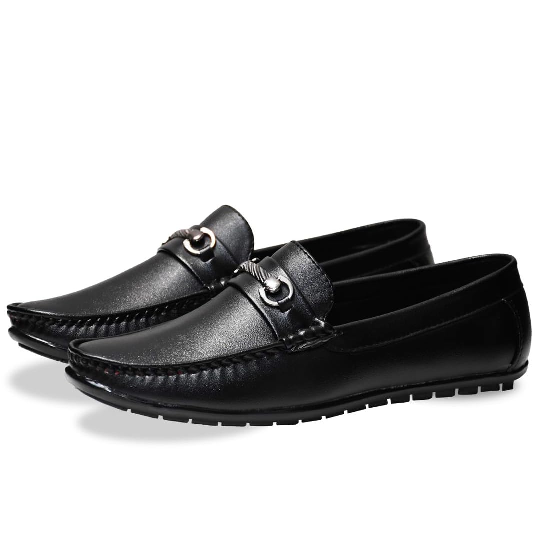 ATERNA Loafers for Men, Light Weight Slip-On, College and Office/Premium Leather Shoes for Men(Black) UK-8 (B0C196L25M) Amazon Price History, Amazon Price Tracker