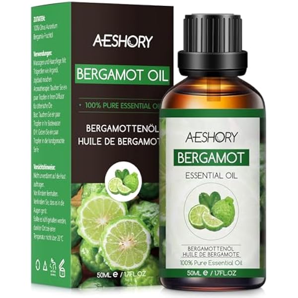 Aeshory 50ml Olejek Eteryczny Z Bergamotki, Naturalny Olejek Zapachowy Z Bergamotki Do Dyfuzorów, Aromaterapia, Pielęgnacja Ciała, Pielęgnacja Skóry, Pielęgnacja Włosów, Relaks, Masaż, Kąpiel