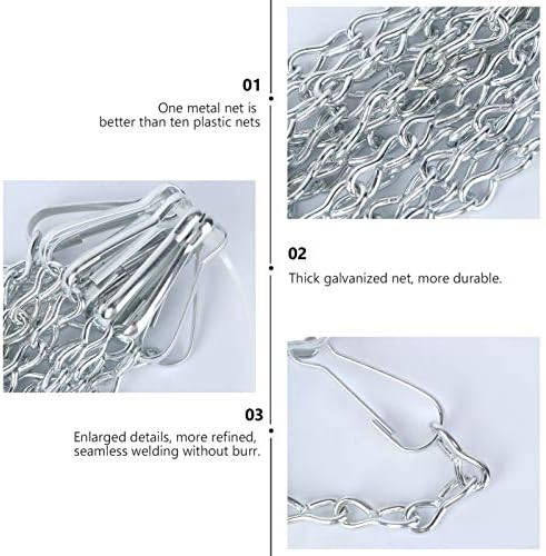 CLISPEED Heavy Duty Basketball Replacement Chain Net Steel Chain Basketball Net Standard Galvanized Steel Chain Basketball Net Rust Proof Easy to Install for Indoor Outdoor Basketball Hoop