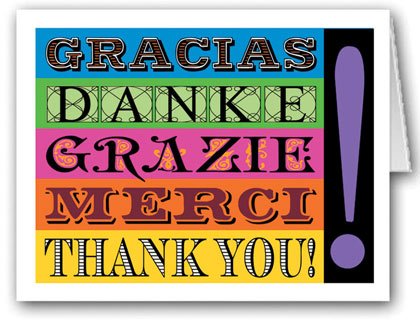 Stonehouse Collection | Thank You in Different Languages Note Card | 10 Boxed Cards & Envelopes (Standard)
