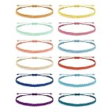 Long tiantian 12Pcs Boho String Bracelets for Women Summer Beach Bracelets Set Handmade Waterproof S