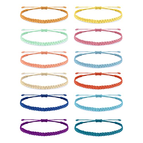 Long Tiantian 12Pcs Boho String Bracelets For Women Summer Beach Bracelets Set Handmade Waterproof Surfer Bracelets For Teen Girls（Y-12Pcs-String Bracelets） #TOP8