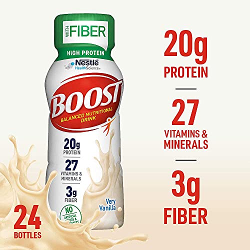 BOOST High Protein with Fiber Complete Nutritional Drink, 8 fl oz Bottles, 24 Rich Chocolate + 24 Very Vanilla (Pack of 48) - Image 3