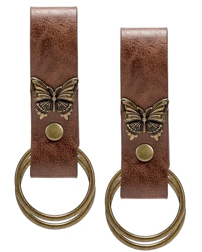 MOSTORY Renfaire Skirt Hikes for Women - 2 Pcs Brown Renaissance Skirt Hikes with Butterfly for Viking Accessories Celtic Medieval Waistband for Fantasy Cosplay Vintage Aesthetic