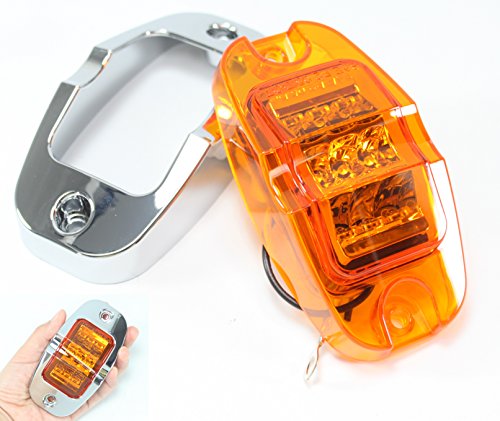 Blingbling LED Extra Bright Mid-Turn Light Side Marker Amber with Chrome Bezel Truck