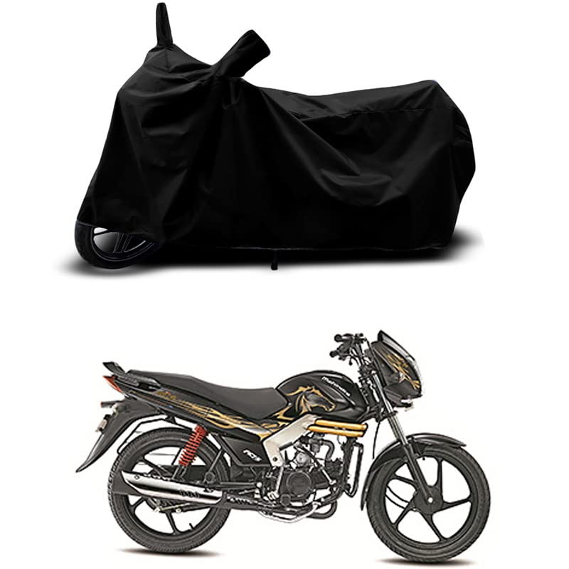 Image of 100% Scratchproof /UV-Rays /Heat Protection /Birds Dropping /Water Resistant /Dust Proof /Waterproof /Full Bike Scooty Two Wheeler Body Cover Compatible for Centuro Mirzya All Varients[Black]