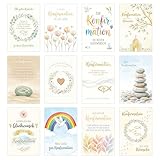 Edition Seidel Set 12 Glückwunschkarten zur Konfirmation mit Umschlag. Grußkarten Konfirmationskarten Doppelkarten Klappkarten Grußkarte Kartenset Karte Spruch Kinder Jugendliche (SW026)