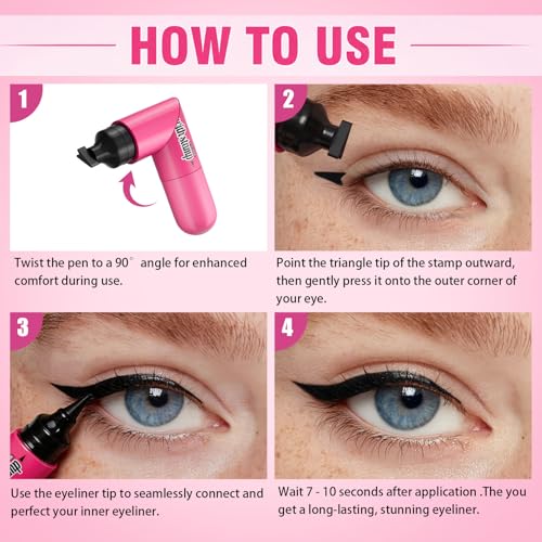 Winged Eyeliner Stamp Pen, delineador líquido resistente al agua miniatura 6
