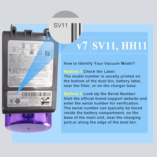 Professional 8500mAh V7 Animal Battery Replacement for Dyson SV11 V7 Motorhead Animal Trigger HEPA Car+Boat Absolute Handheld/Stick Vacuum Cleaners 3 Filters and 3 Screws Included
