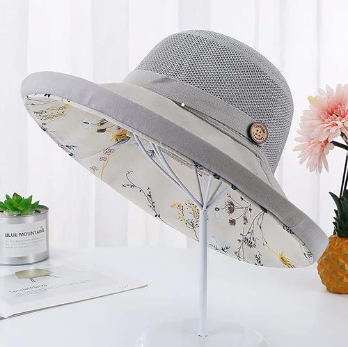 Summer Mesh Sun Hats for Women UV Protection Wide Brim Packable Beach Bucket Hat - Image 5