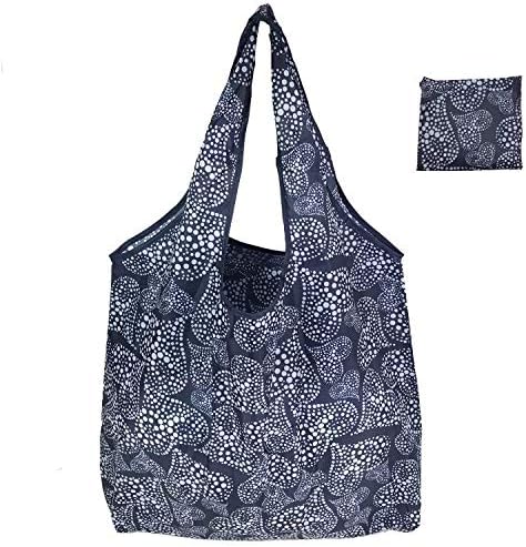 Extra Large Reusable Foldable Ladies Shopping Bag Eco Tote Handbag Fold Away Shopper Bag UK (Elephants)