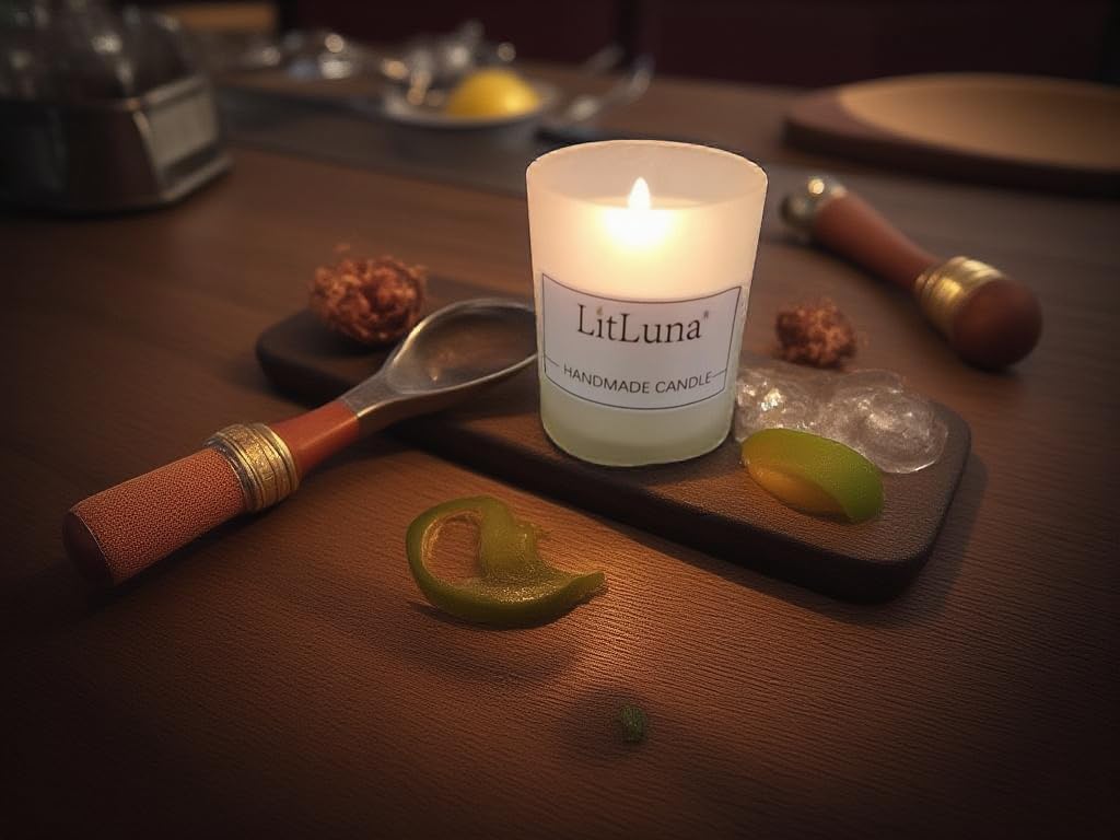 Litluna Matt Glass Cup Filled Soy Wax Votive Candles,Handpoured Soy Candles Dia 2 Inch /H2.5 Inch, for Wedding, Home Decor,Camping, Party,Party,Spa