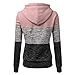 Abrigo De Invierno con Capucha De Las Mujeres Patchwork Chaqueta con Cremallera...