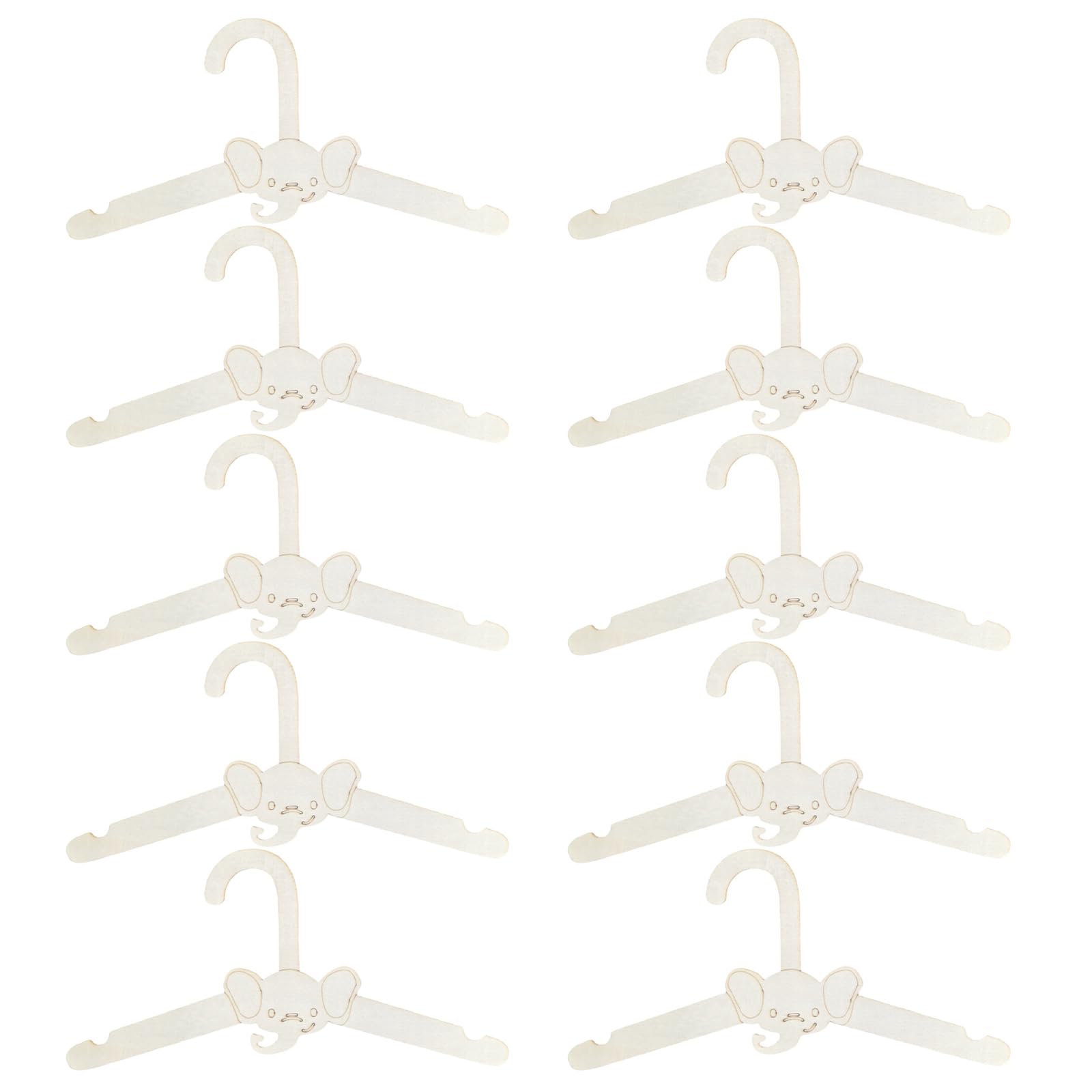 10 Pieces Set Fashionable Sturdy Wood Hangers for Kids Without Slip Designs Baby Clothes Hangers for Nursery Use