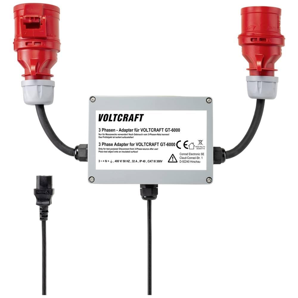 Voltcraft Vc Gt 6001 32a 3-Phasiger Messadapter Cee 32a Cat Iii 300v