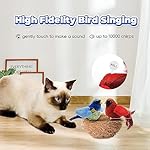 LEWISER Cat Toys Chirping Tit 2 Pcs with Catnip SilverVine, Suitable for Cat Wand Toys, Simulation Bird Design, Interactive Toys for Indoor Kitty Kitten Exercise, Red and Blue - Image 3