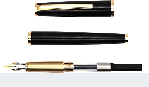 Miniatura 4 de Gullor Pluma estilográfica JH95 con convertidor de tinta, punta fina, color negro