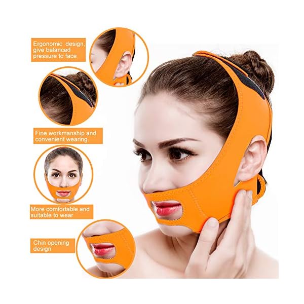 Face-Slimming-Mask-Face-Lifting-Slimming-Belt-Slim-Lift-Tighten-Skin-Bandage-Double-Chin-Slimming-Belt-for-Compact-Facial-SkinOrange Double Chin Reducer, Face Slimming Mask Face Lifting Belt Slim Tighten Skin Bandage Double Chin Slimming Belt for Compact Facial Skin(Orange)