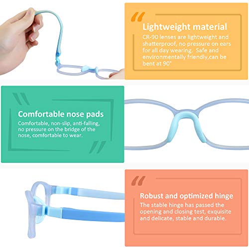 Image of VisionGlobal Blue Light Blocking Glasses for kids, Anti Eyestrain and Blurry, Computer Glasses, Anti Glare