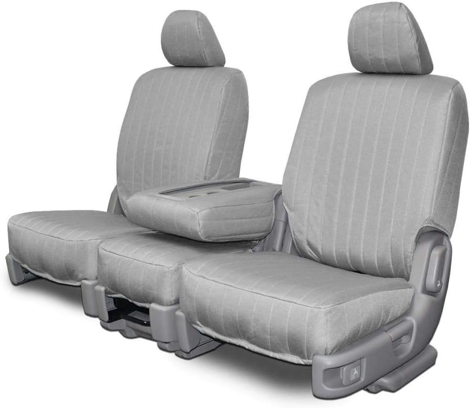 Custom Fit Seats Covers - Dodge Ram Low Back Style - Silver Canvas Fabric