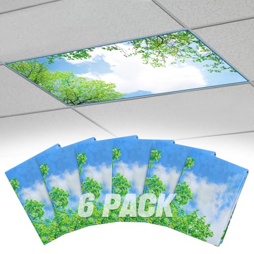 Fluorescent Light Covers for Ceiling Lights Classroom with 10 Strong Magnet