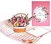 DEESOSPRO® 3D Pop Up Biglietto Rosa Cesto di Fiori, Biglietto per Fidanzata, Moglie o Madre, Biglietto di Compleanno, San Valentino, Festa della Mamma, Biglietto di Auguri con un Mazzo di Fiori