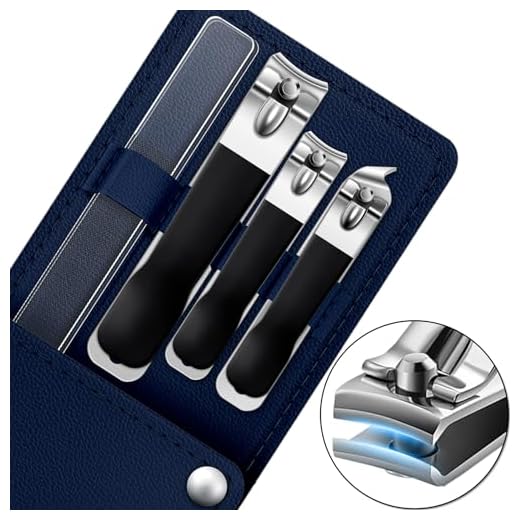 4 Piezas Cortauñas Profesional, Acero Inoxidable Juego de Cortauñas con Estuche, Cortadores de Uñas para Hombre y Mujer, Cortauñas para Manos y Pies