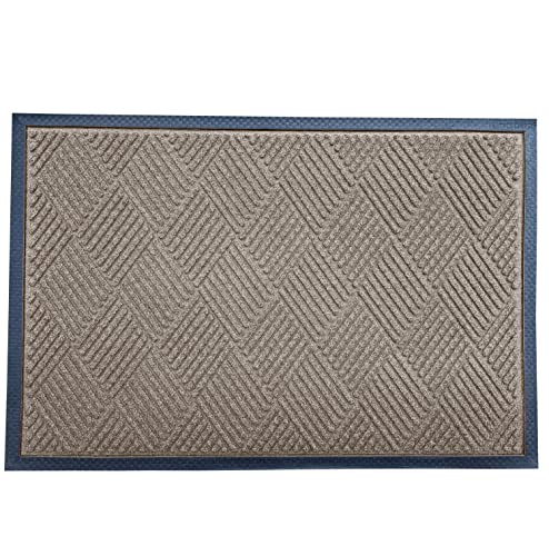 Envelor Door Mat Outdoor Mats For Home Entrance Low Profile Doormat Indoor Floor Mat Patio Entry Mat Heavy Duty Rug Garage Door Mat Outdoor Entrance Thin Door Mat, Chevron, 24 X 36 Inches, Beige #TOP9