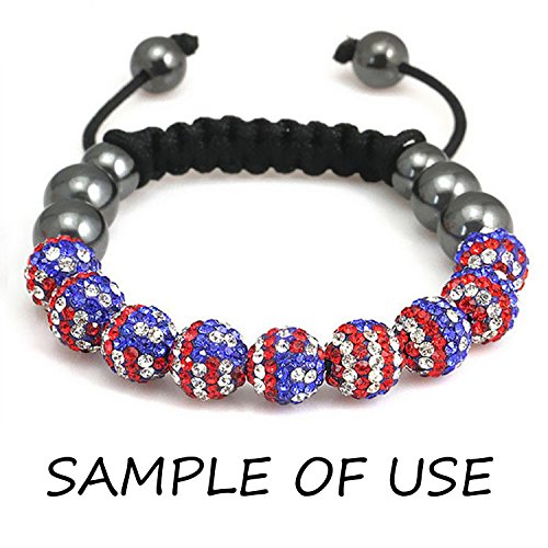 Rubyca Stripes Czech Crystal Round Disco Ball Clay Beads Fit Shamballa Jewelry (20Pcs, 10Mm, Pink) #TOP3