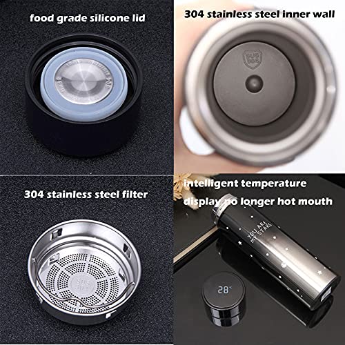 Smart Water Bottle With Led Temperature Display,Tea Infuser Bottle,Travel Coffee Mug,17Oz/500Ml Insulated Water Bottle,Flask For Hot And Cold Drinks #TOP2