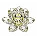 5" Amlong Crystal Yellow Hue Reflection Crystal Lotus Flower with Gift Box